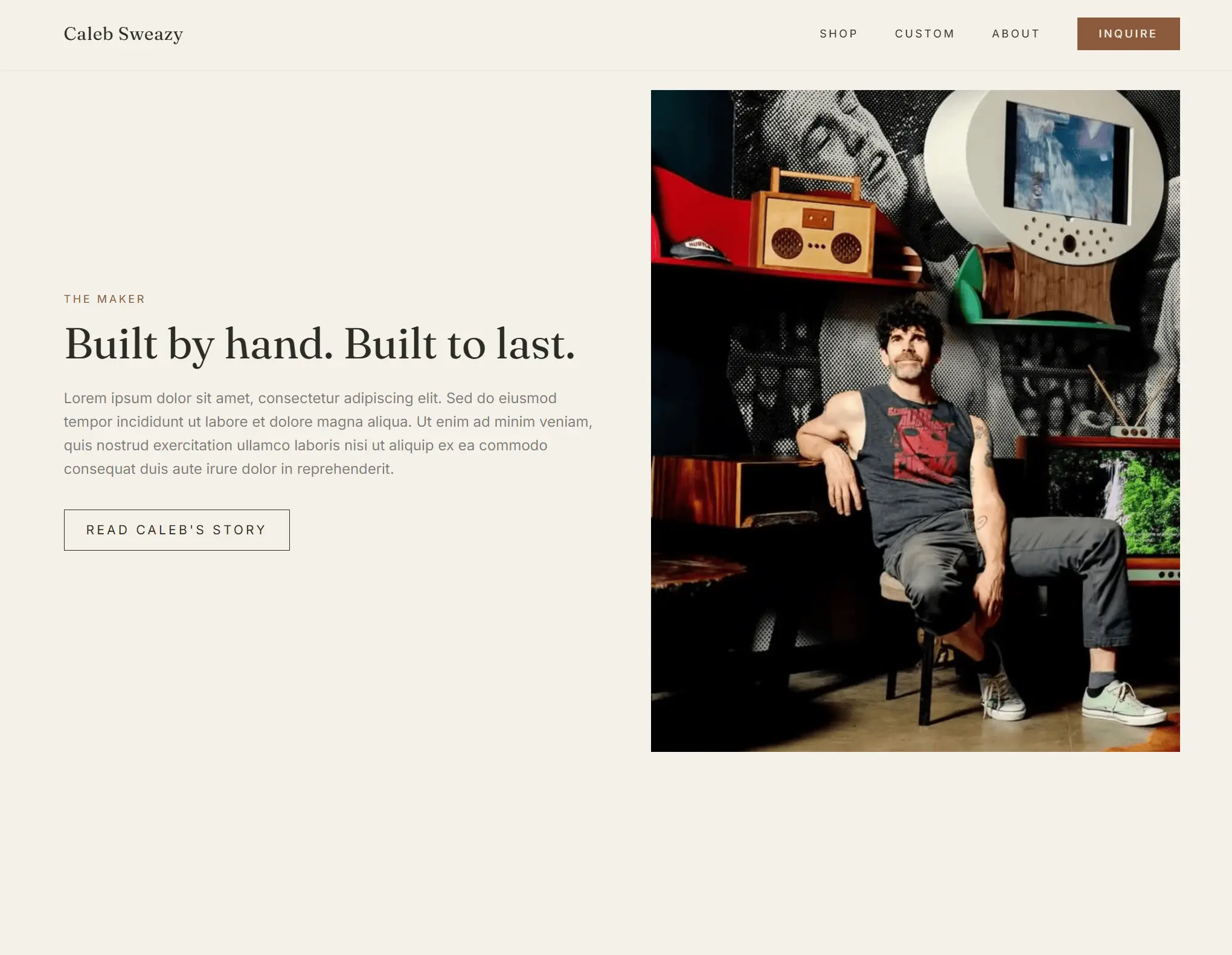 CS Woodworking website screenshot