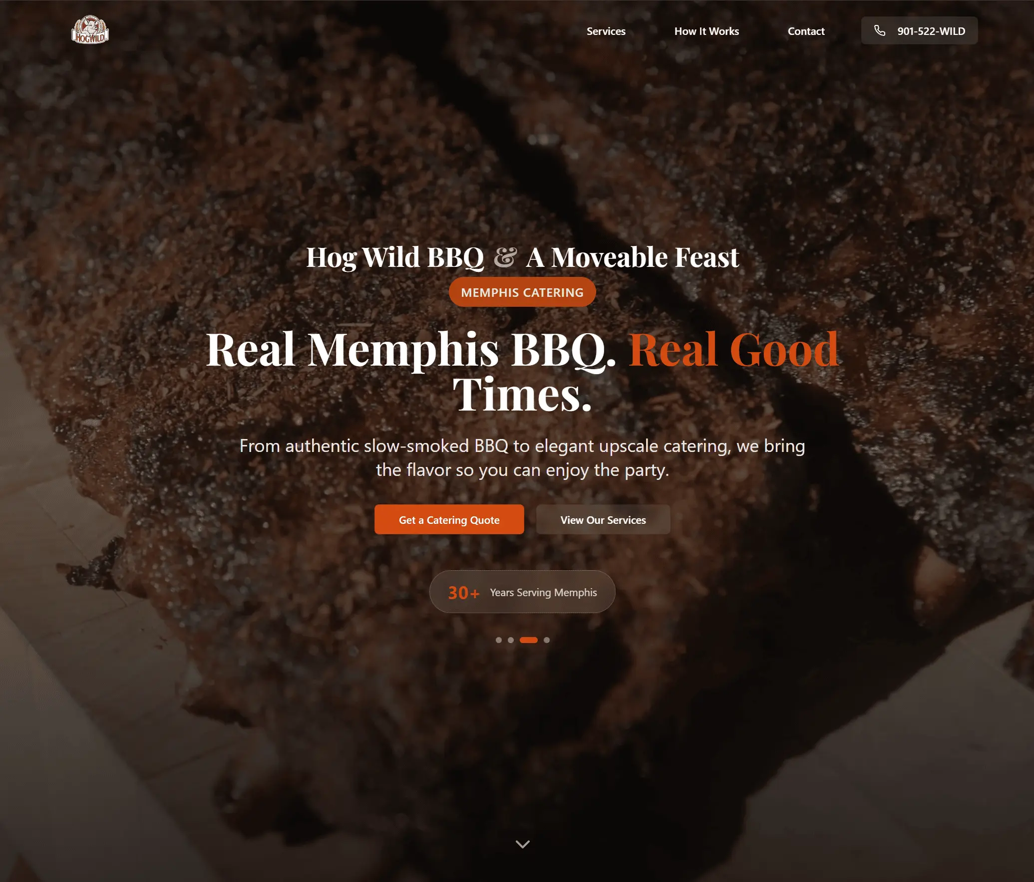 Hog Wild BBQ website screenshot