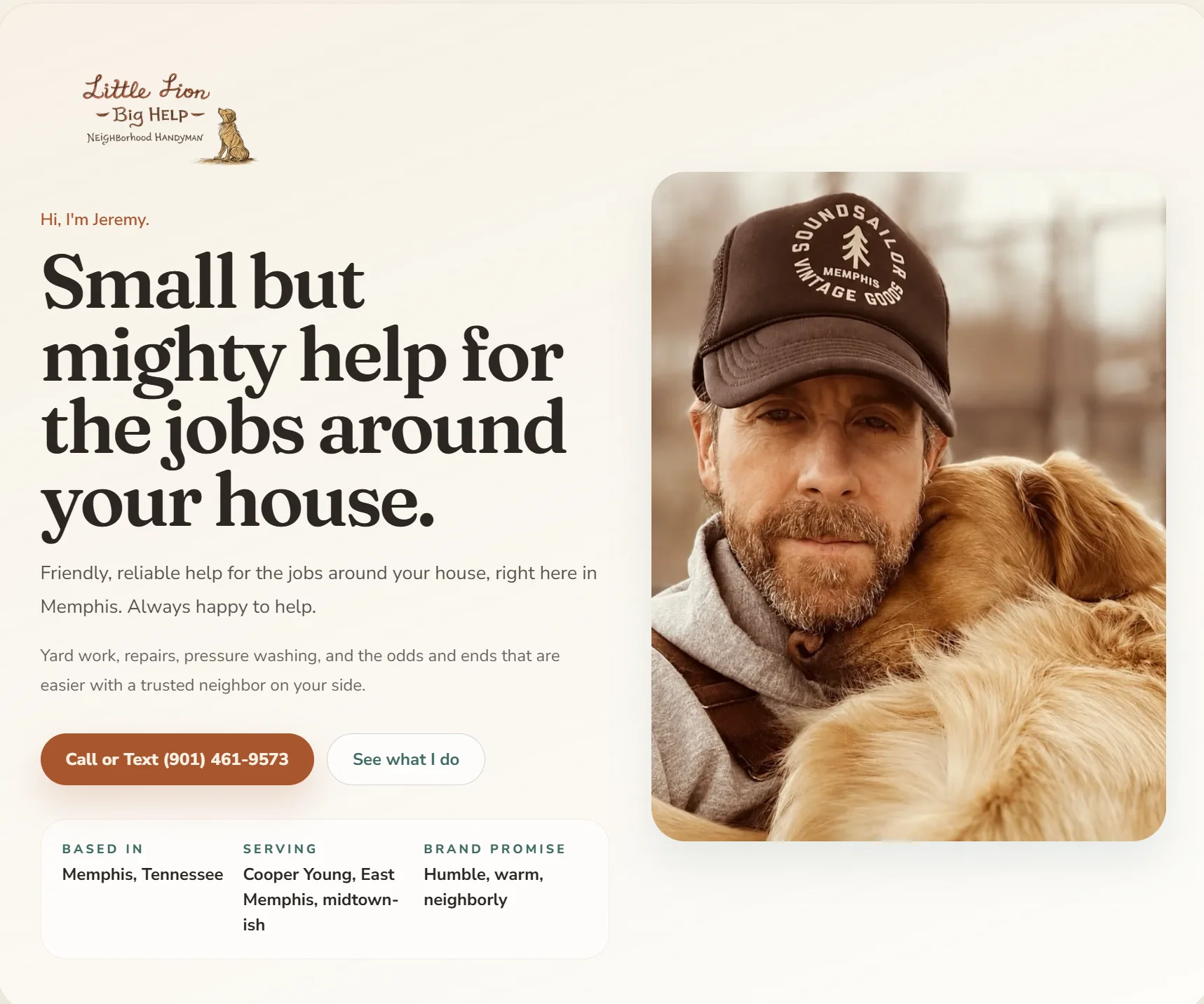Little Lion Handyman website screenshot
